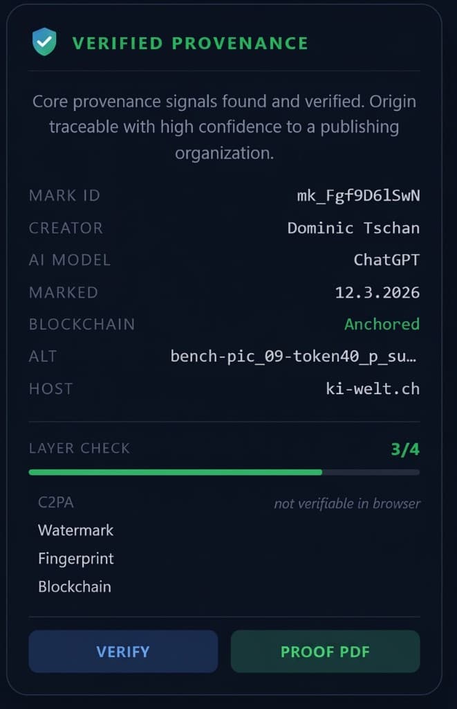 Chrome extension scan result with verified provenance details